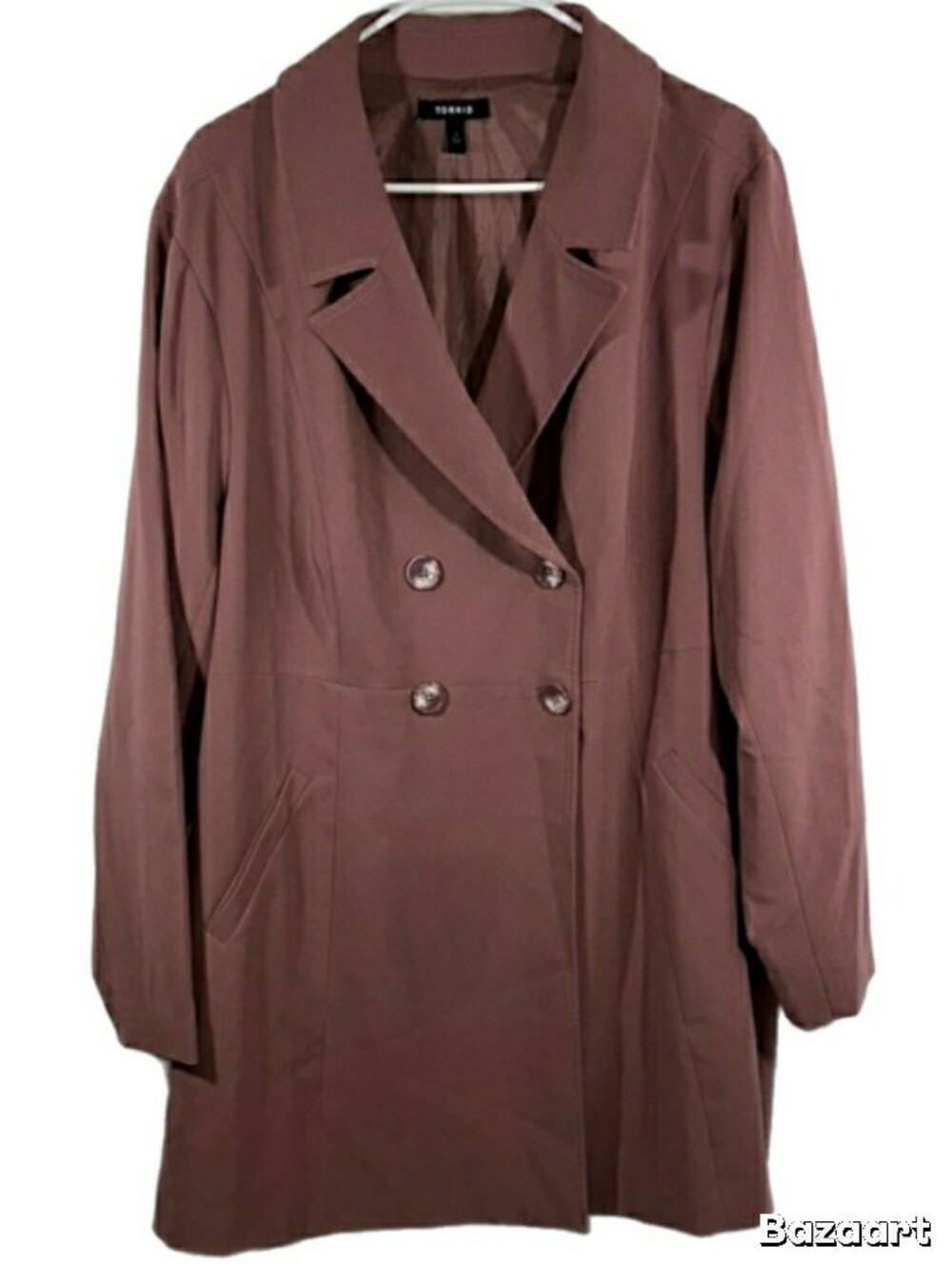 Torrid Dusty Rose Double-Breasted Blazer Coat, Size 3